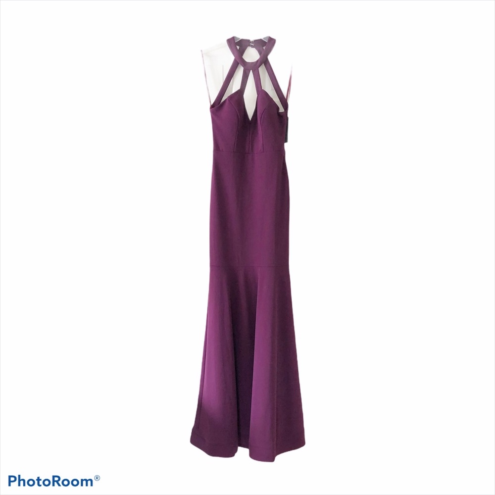 City Studio Purple Halter Gown 5 Jr.